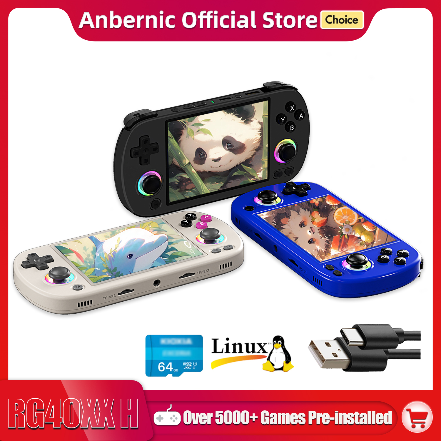Retro Gaming Images - ANBERNIC RG40XX H Handheld Game Console