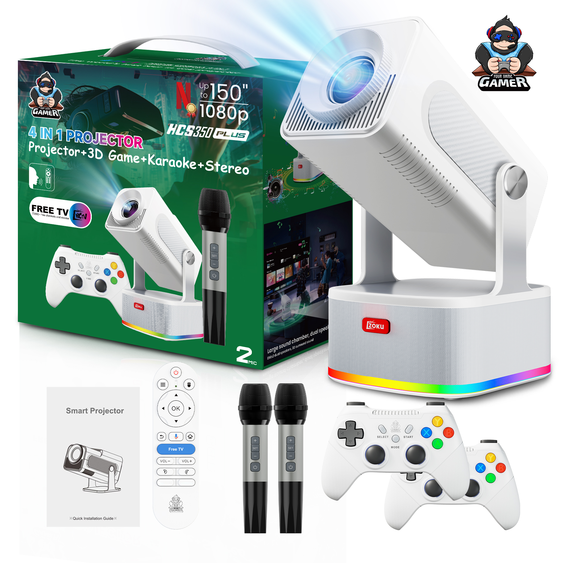 Retro Gaming With Projector - New Zoku HCS350PLUS Android Gaming Projector