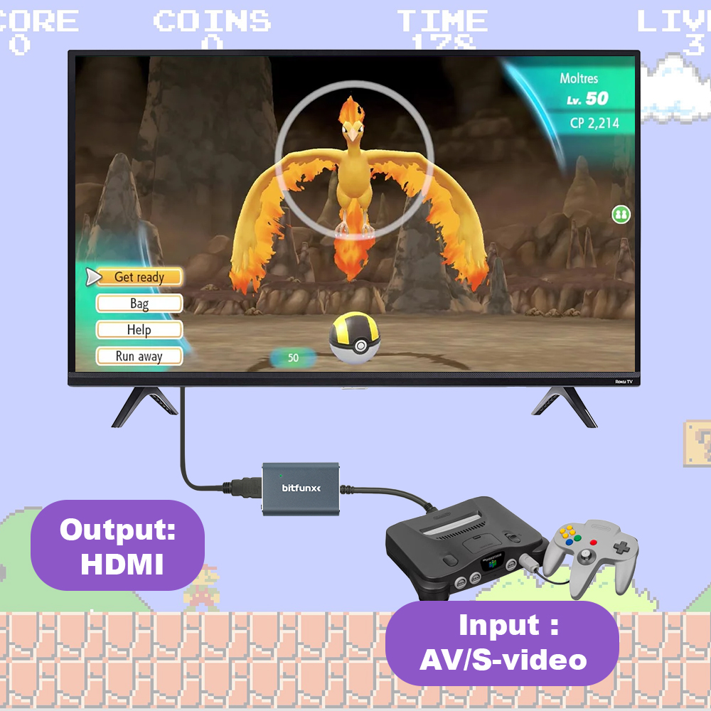 Bitfunx 720P Svideo / AV To HD - Retro Gaming Mobile reseña y precio