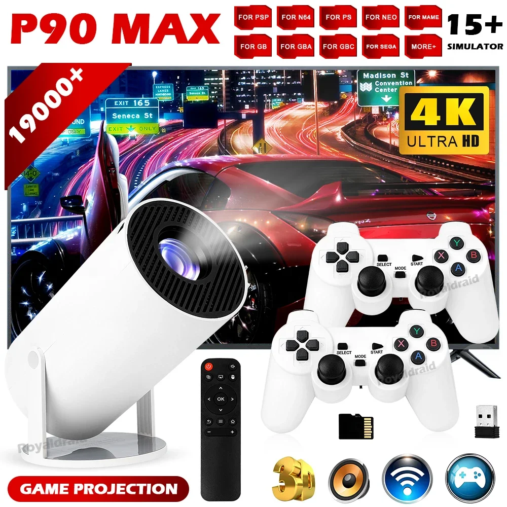 P90 Max Video Game Console w 2 - Retro Gaming With Projector reseña y precio